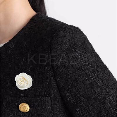 8Pcs 2 Style Camellia Shaped Polyester Alligator Hair Clips PHAR-FH0001-03-1