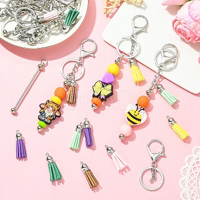 12Pcs 6 Colors Faux Suede Tassel Pendant Decorations KEYC-YW0001-26-1