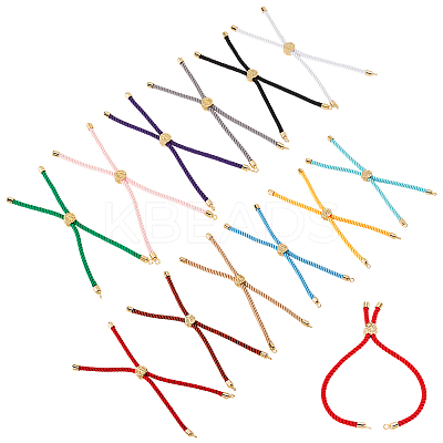 12Pcs 12 Colors Nylon Cord Slider Bracelets MAK-GO0001-05-1