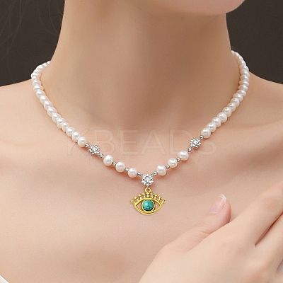 5Pcs 5 Styles Natural Turquoise & Howlite STAS-YW0002-52-1