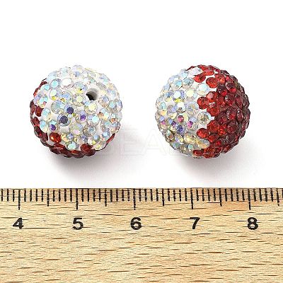 Gradient Color Design Polymer Clay Rhinestone Beads CLAY-NH0001-03E-1