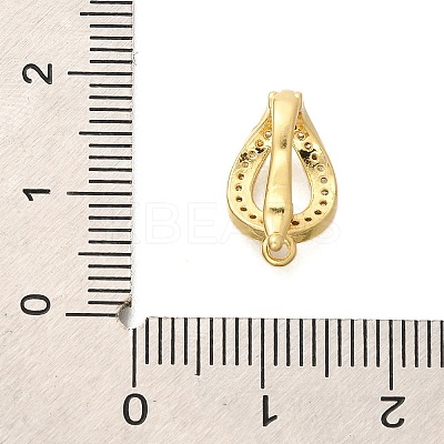Rack Plating Brass Micro Pave Clear Cubic Zirconia Fold Over Clasps KK-H508-03G-1
