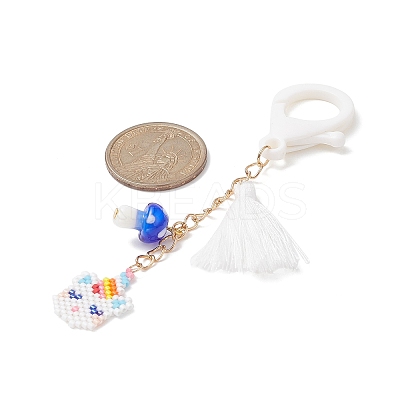 Unicorn Handmade Loom Pattern Seed Beads Pendant Decorations HJEW-MZ00010-1