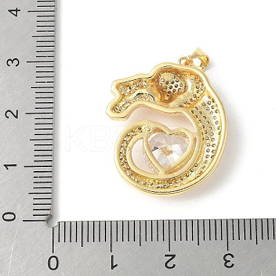 Brass Micro Pave Cubic Zirconia Pendants ZIRC-I071-21G-1