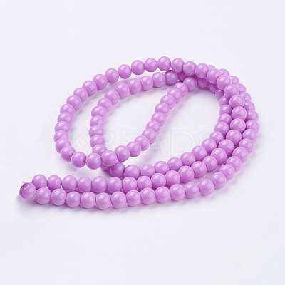 Painted Glass Bead Strands DGLA-S071-8mm-35-1