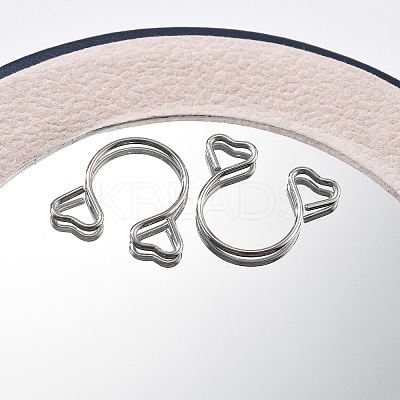 304 Stainless Steel Heart Clip on Nose Rings AJEW-A062-01A-P-1