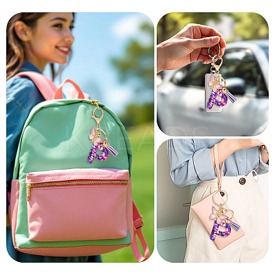 Resin Butterfly Pendant Keychains KEYC-TAC0034-03P-1