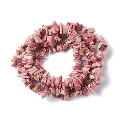 Natural Rhodonite Chip Beads Strands G-G905-01-1