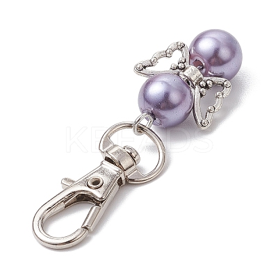 Angel Glass Pearl Pendant Decoration HJEW-JM02601-1