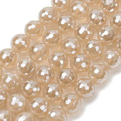 Electroplated Natural Agate Beads Strands G-B191-A07-10mm-07-1