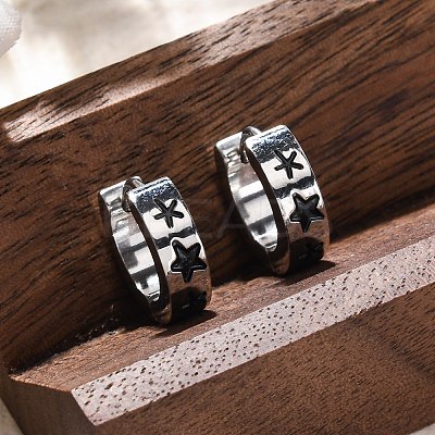 304 Stainless Steel with Enamel Earrings EJEW-M001-20A-P-1