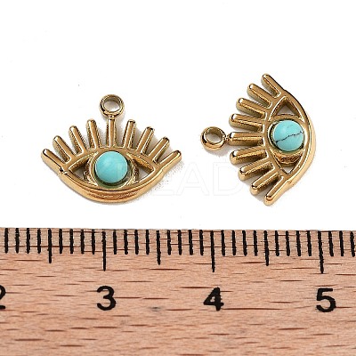 Synthetic Turquoise Eye Charms STAS-U014-06B-01-1