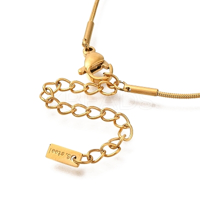 Ion Plating(IP) 304 Stainless Steel Heart Pendant Snake Chain Necklaces for Women NJEW-F328-13G-1