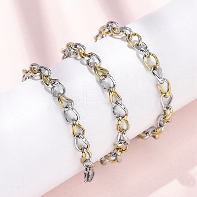 6MM 304 Stainless Steel Cuban Link Chain Necklaces for Women NJEW-B145-01GP-1