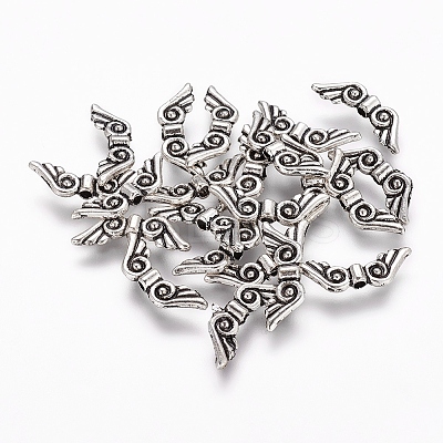 Tibetan Style Alloy Angel Wing Beads LS-TIBEB-4999-AS-NR-1