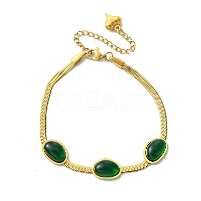 Ion Plating(IP) 304 Stainless Steel Herringbone Chain Bracelets X-BJEW-R316-01G-1