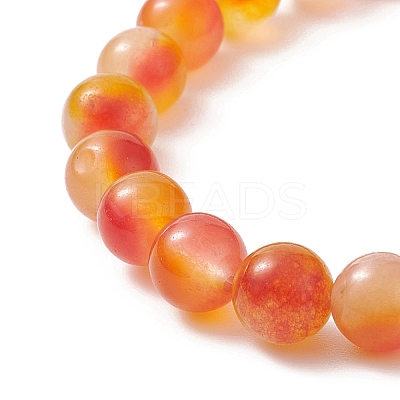 Two Tone Natural Jade Beaded Stretch Bracelet BJEW-JB09176-1