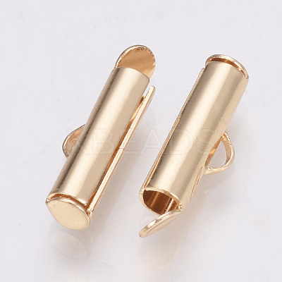 Brass Slide On End Clasp Tubes X-KK-Q747-11E-KC-1