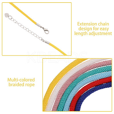 9Pcs 9 Colors Round Nylon Milan Cord Necklace Making NJEW-PH01635-1