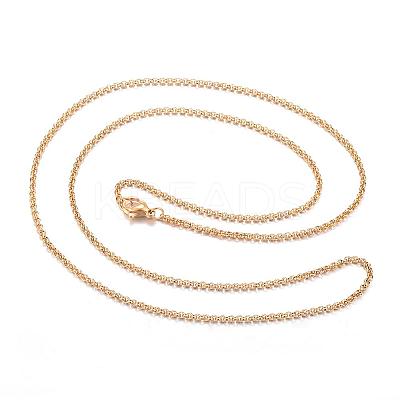 304 Stainless Steel Rolo Chains Necklaces NJEW-G278-02G-1