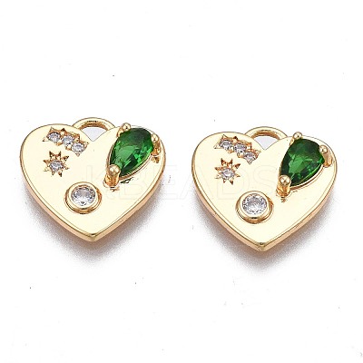 Brass Micro Pave Cubic Zirconia Charms KK-N232-261B-1