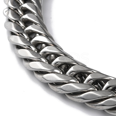 Non-Tarnish 304 Stainless Steel Cuban Link Chain Necklaces NJEW-P288-19P-1
