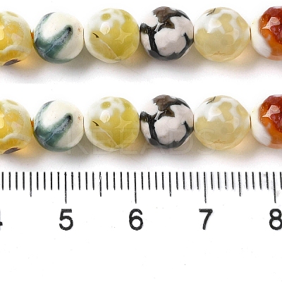 Dyed & Heated Natural Fire Crackle Agate Beads Strands G-P539-B01-23-1