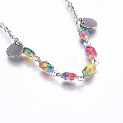 304 Stainless Steel Charm Bracelets STAS-O099-10P-1