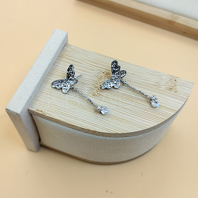 Fashionable Brass Butterfly Stud Earrings for Women WF1855-6-1