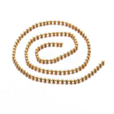 Soldered 304 Stainless Steel Ball Chains CHS-J001-G-1