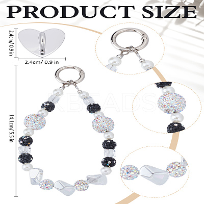 1Pc Alloy & Acrylic Bead Mobile Straps for Women AJEW-LP0005-09-1