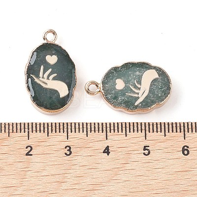 Natural Green Aventurine Oval Pendants G-C102-07G-05-1