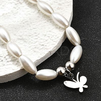 304 Stainless Steel Butterfly Charm Bracelets for Women BJEW-C098-08P-1