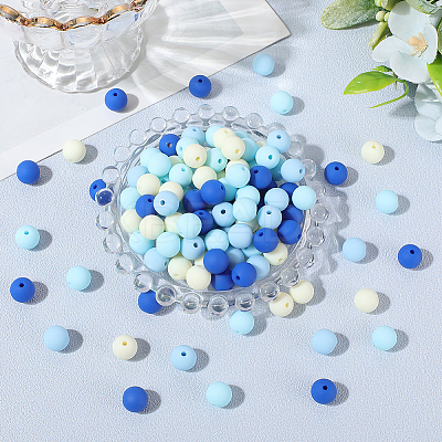 Rubberized Style Imitated Silicone Acrylic Beads MACR-PA0001-06C-02-1