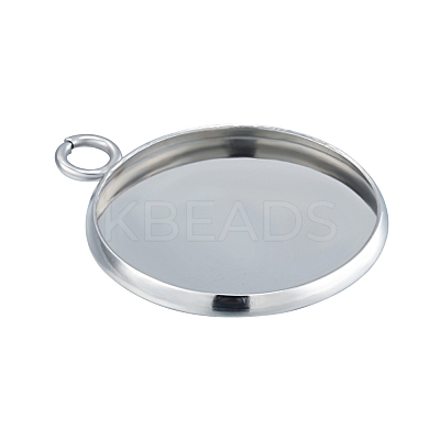 Tarnish Resistant 304 Stainless Steel Pendant Cabochon Settings STAS-Q204-PJ172-10-1