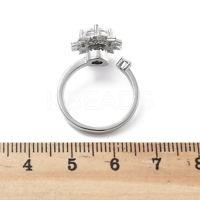Sunflower Rotatable Open Cuff Rings for Women LS-RJEW-S402-13P-1