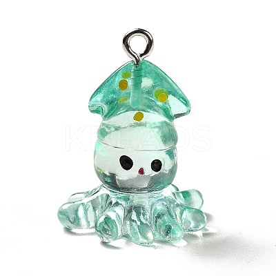 Marine Series Transparent Resin Pendants RESI-E031-02P-03-1