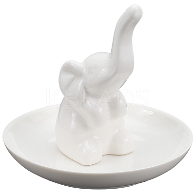 1Pc Elephant Shape Porcelain Jewelry Plate DJEW-SC0001-09-1