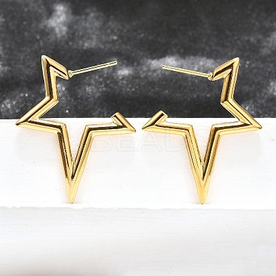 Ion Plating(IP) 304 Stainless Steel Stud Earrings for Women X-STAS-D084-25G-1