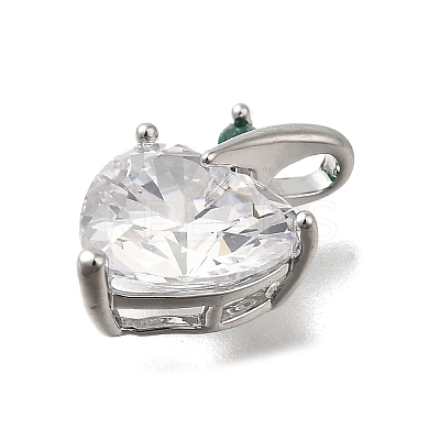 Brass Pave Clear Cubic Zirconia Charms KK-Q048-21P-1