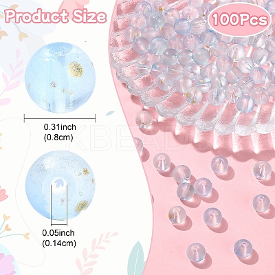 100Pcs Frosted Baking Paint Glass Beads DGLA-YW0001-36G-1