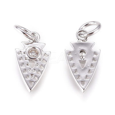 Brass Micro Pave Cubic Zirconia Charms KK-D159-08P-1