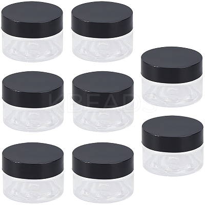 8Pcs Transparent Plastic Empty Portable Facial Cream Jar CON-CP0001-015B-1