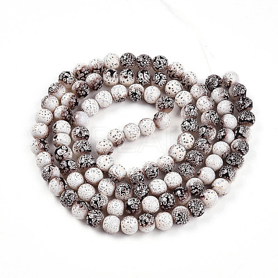Transparent Baking Paint Glass Beads Strands DGLA-N009-8mm-08-1