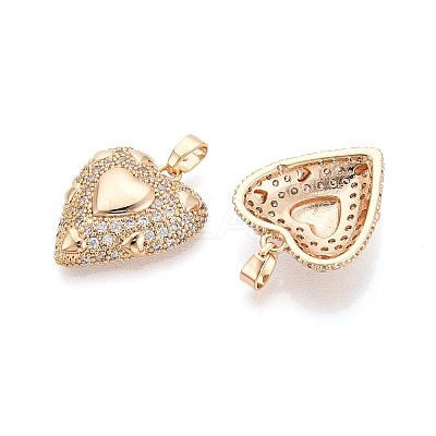 Brass Micro Pave Cubic Zirconia Pendants KK-T073-40G-1