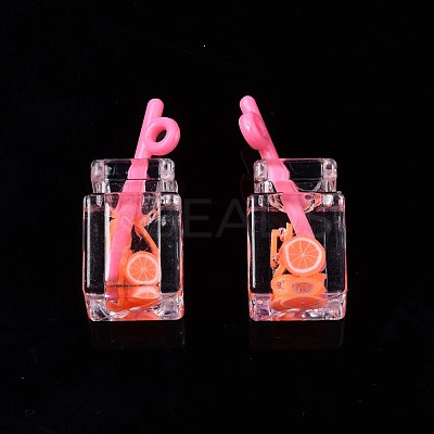 Imitation Drink Resin Pendants CRES-S359-32I-1