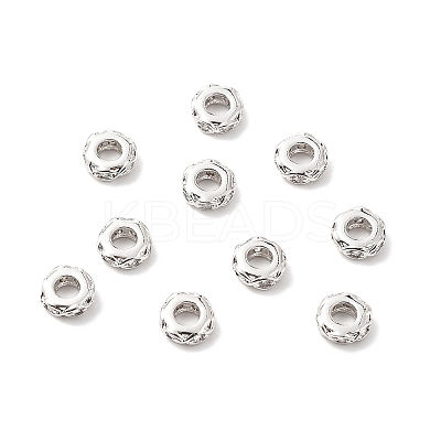 Flat Round Brass Micro Pave Clear Cubic Zirconia Spacer Beads KK-L237-016P-1