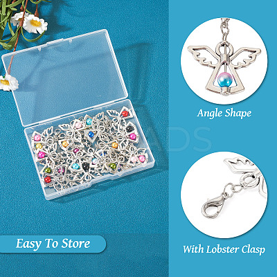 36Pcs 12 Colors Alloy Angel Pendant Decorations FIND-TA0001-92-1