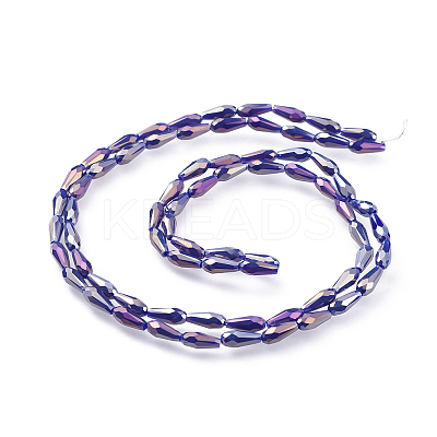 Electroplated Opaque Glass Beads Strands EGLA-L015-FR-B04-1