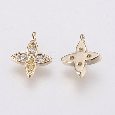 Brass Micro Pave Cubic Zirconia Charms ZIRC-F081-13G-1